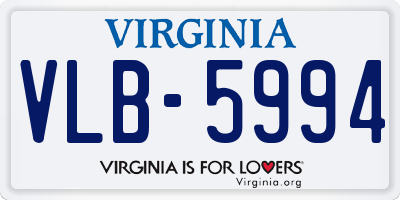 VA license plate VLB5994