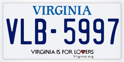 VA license plate VLB5997