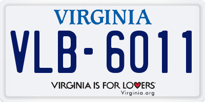 VA license plate VLB6011