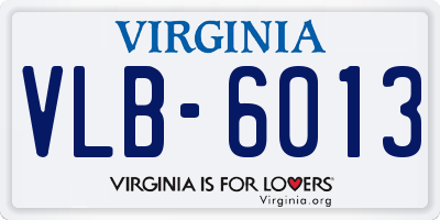 VA license plate VLB6013