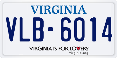 VA license plate VLB6014