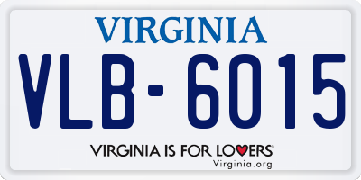 VA license plate VLB6015