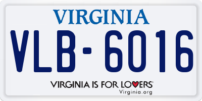 VA license plate VLB6016