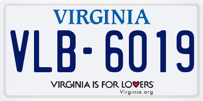 VA license plate VLB6019