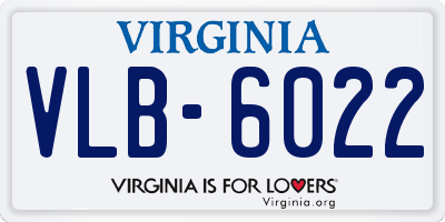 VA license plate VLB6022