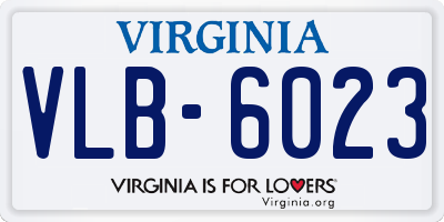 VA license plate VLB6023