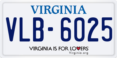 VA license plate VLB6025