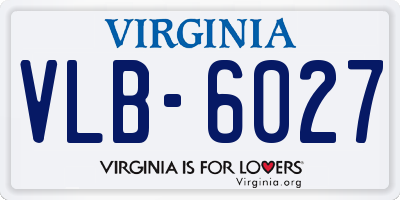 VA license plate VLB6027
