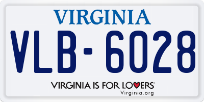 VA license plate VLB6028
