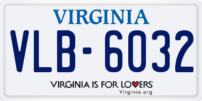 VA license plate VLB6032