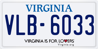 VA license plate VLB6033