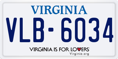 VA license plate VLB6034