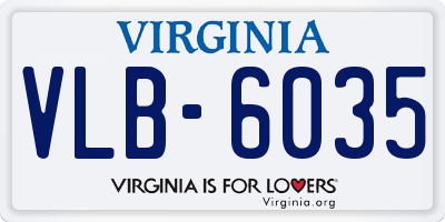 VA license plate VLB6035