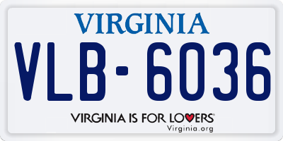 VA license plate VLB6036