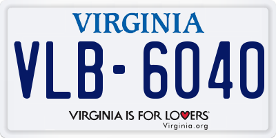 VA license plate VLB6040