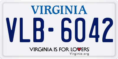 VA license plate VLB6042