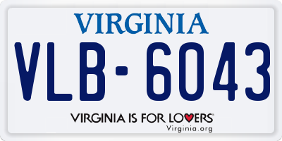VA license plate VLB6043