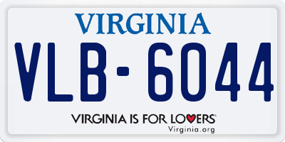 VA license plate VLB6044