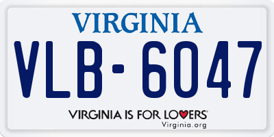 VA license plate VLB6047