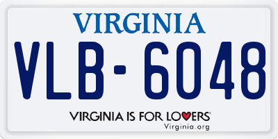 VA license plate VLB6048