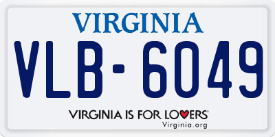 VA license plate VLB6049
