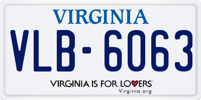 VA license plate VLB6063