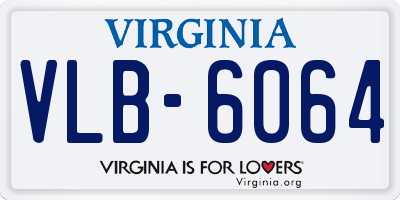 VA license plate VLB6064