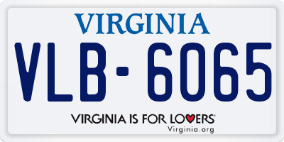 VA license plate VLB6065