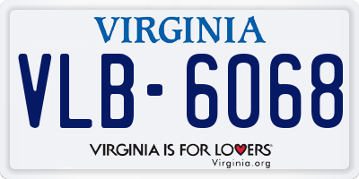 VA license plate VLB6068