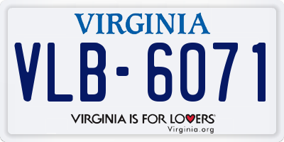 VA license plate VLB6071