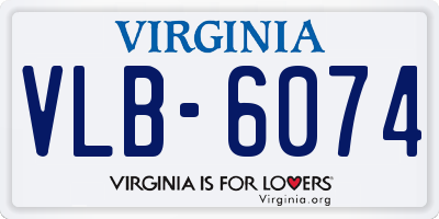 VA license plate VLB6074