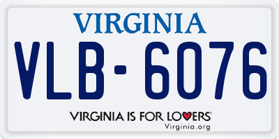 VA license plate VLB6076