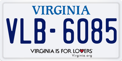 VA license plate VLB6085