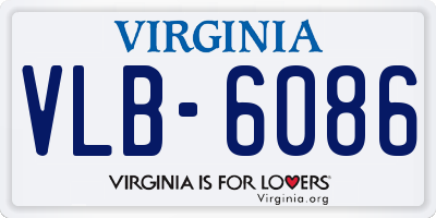 VA license plate VLB6086