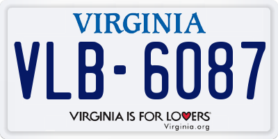 VA license plate VLB6087