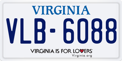 VA license plate VLB6088