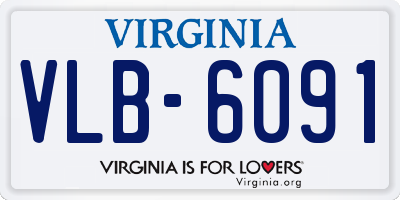 VA license plate VLB6091