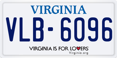 VA license plate VLB6096