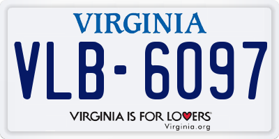 VA license plate VLB6097
