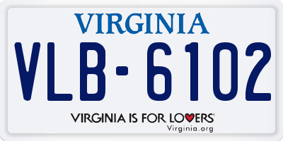 VA license plate VLB6102