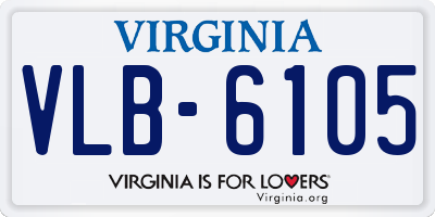 VA license plate VLB6105