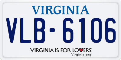 VA license plate VLB6106