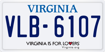 VA license plate VLB6107
