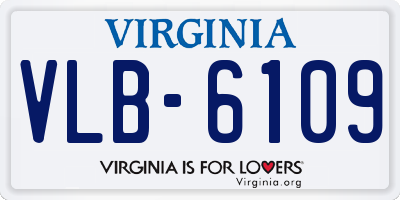 VA license plate VLB6109