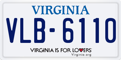 VA license plate VLB6110