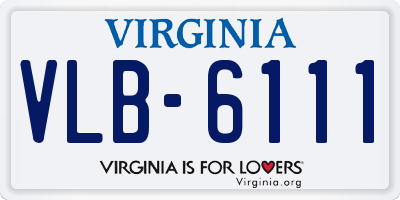 VA license plate VLB6111