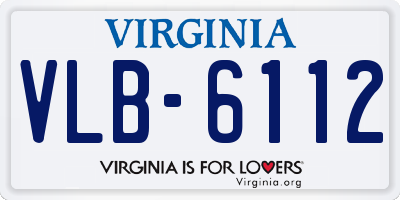 VA license plate VLB6112