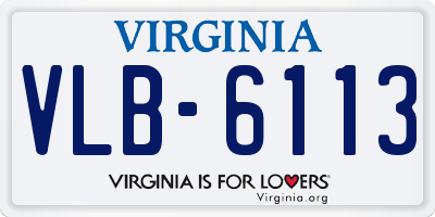 VA license plate VLB6113