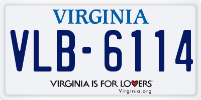 VA license plate VLB6114