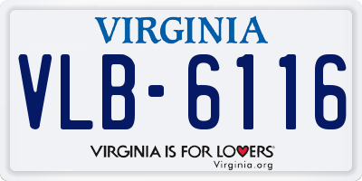 VA license plate VLB6116